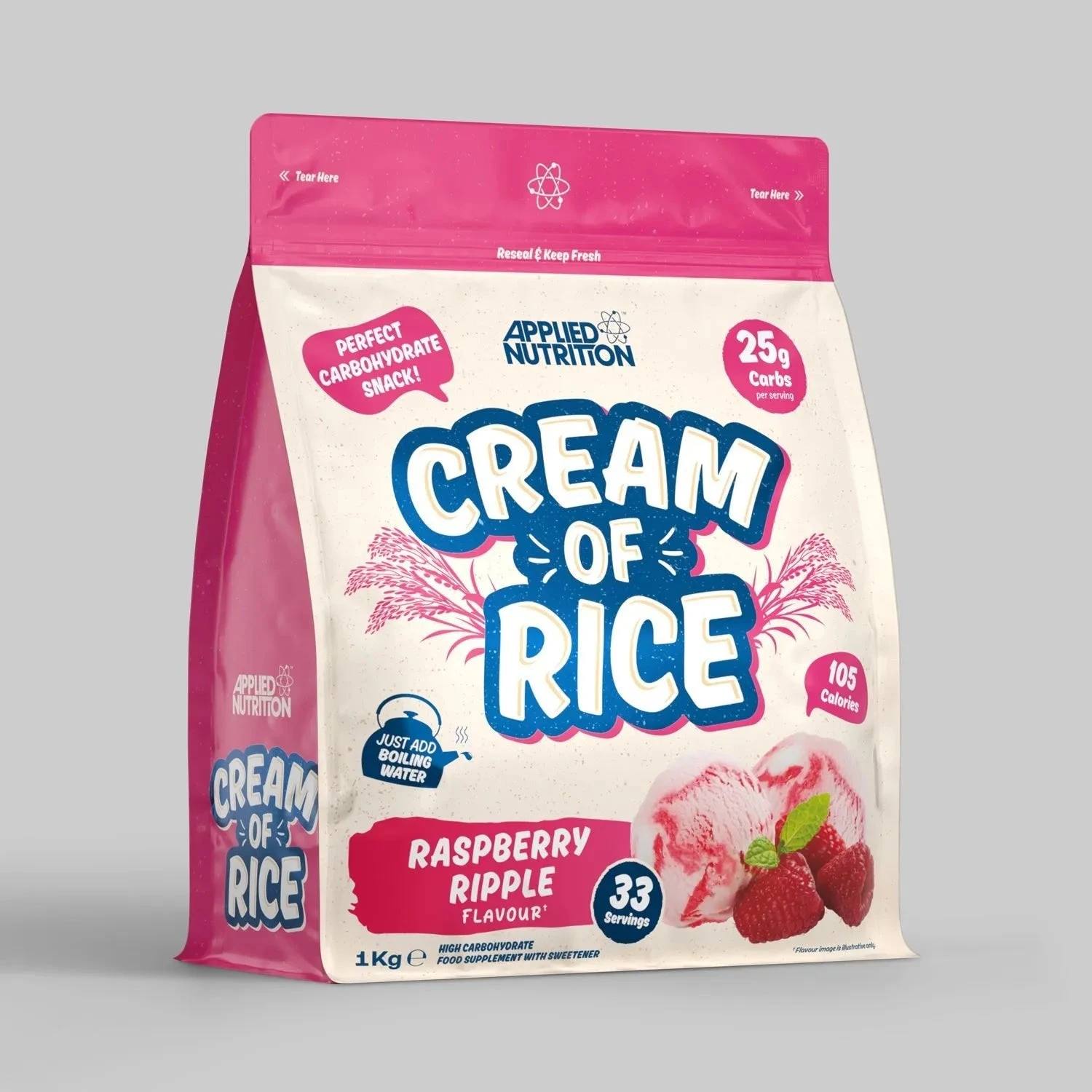 Applied Nutrition Cream of Rice 1 kg, Raspberry Ripple