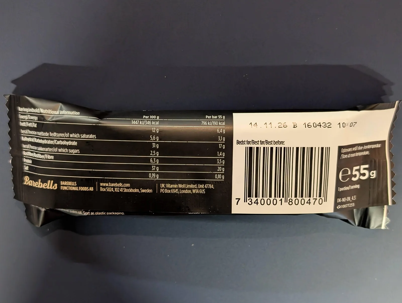Barebells Protein Bar 12 x 55 g, Cookies & Cream thumbnail 3