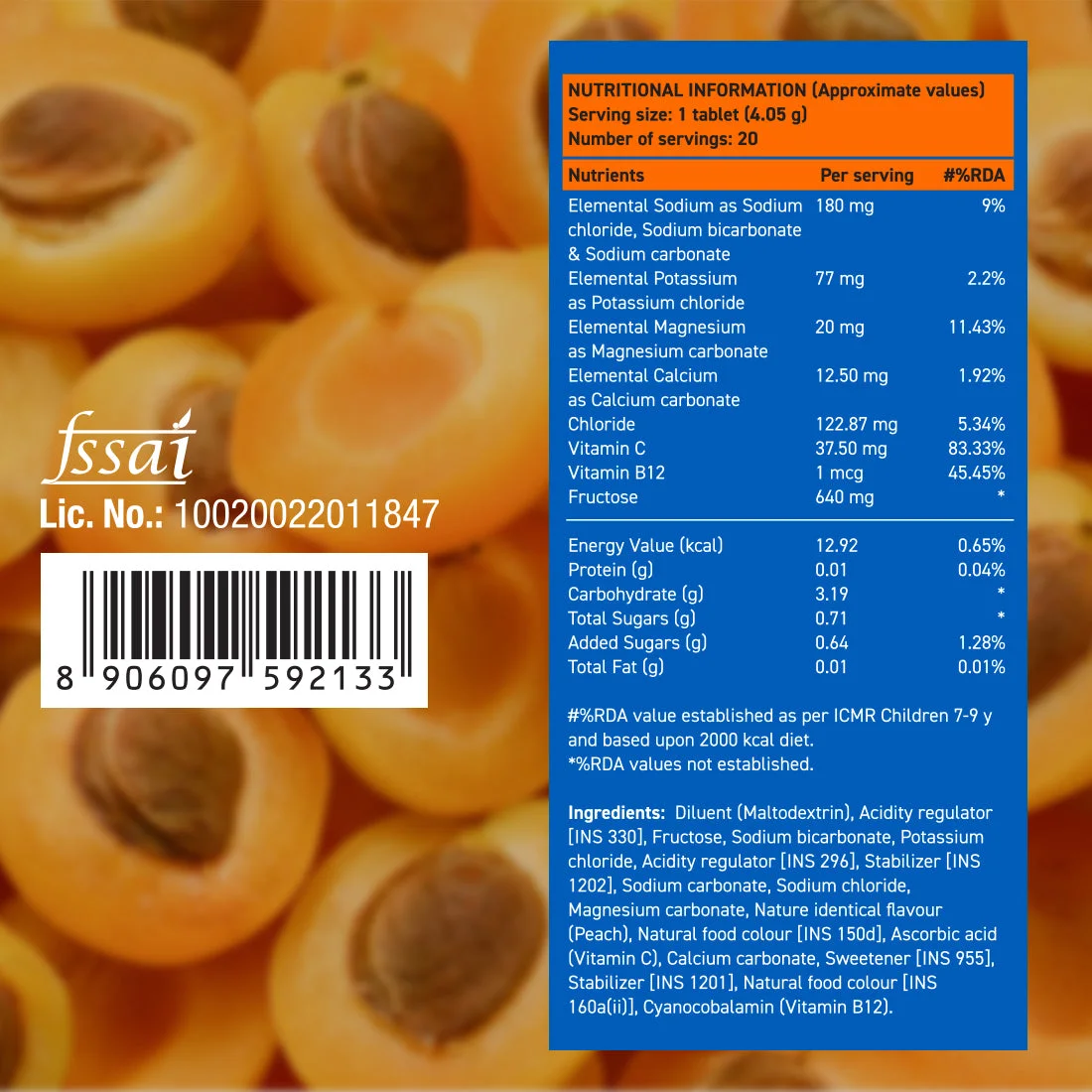 Fast&Up Reload Electrolytes Effervescent Tablets 20 tabs, Peach Ice Tea thumbnail 3