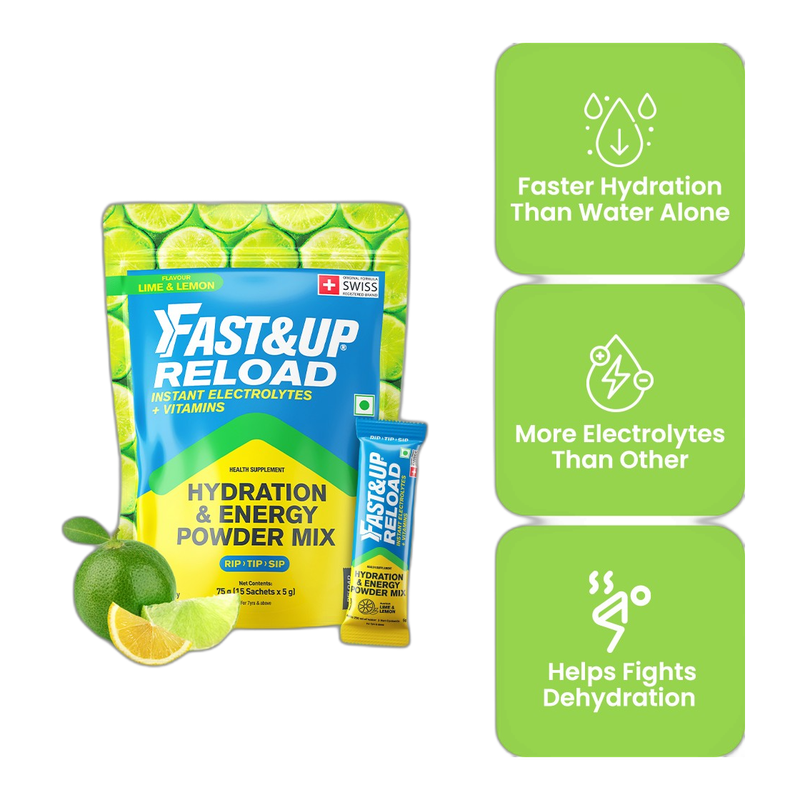 Fast & Up Reload Electrolytes (Stick Pack) 15 Sachets - Lime and Lemon