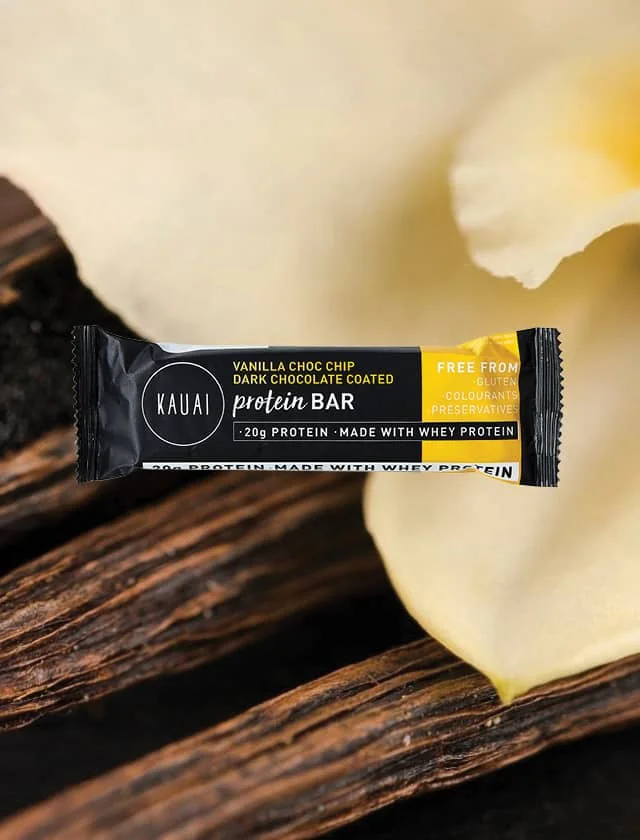 Kauai Protein Bar 12 x 75 g, Vanilla Chocolate Chip Dark Coated thumbnail 2