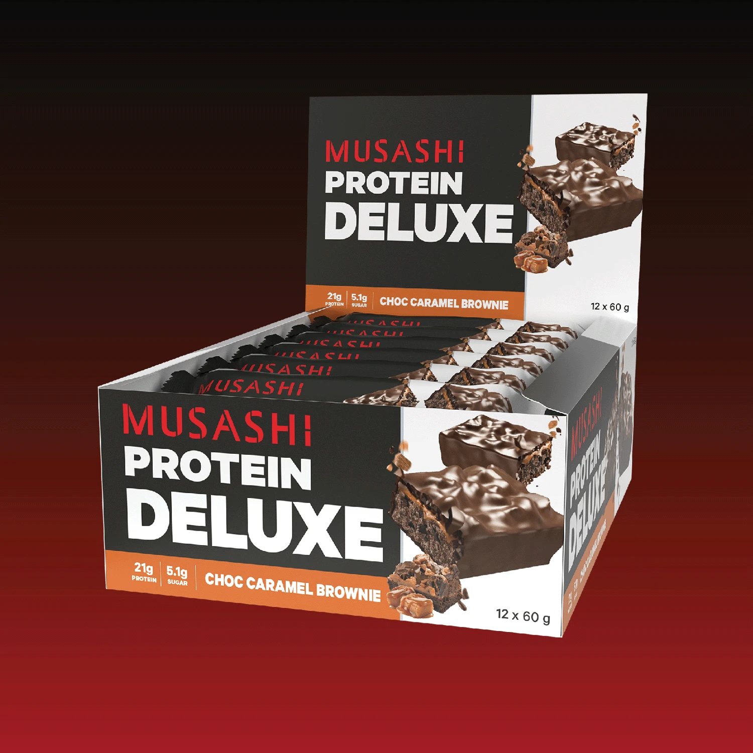 Musashi Protein Deluxe, 1 bar (60 g), Chocolate Caramel Brownie