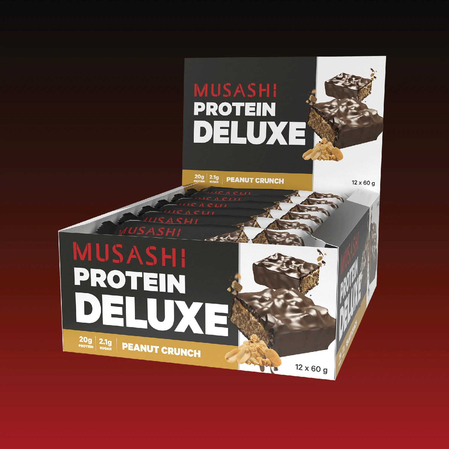 Musashi Protein Deluxe, 1 bar (60 g), Peanut Crunch