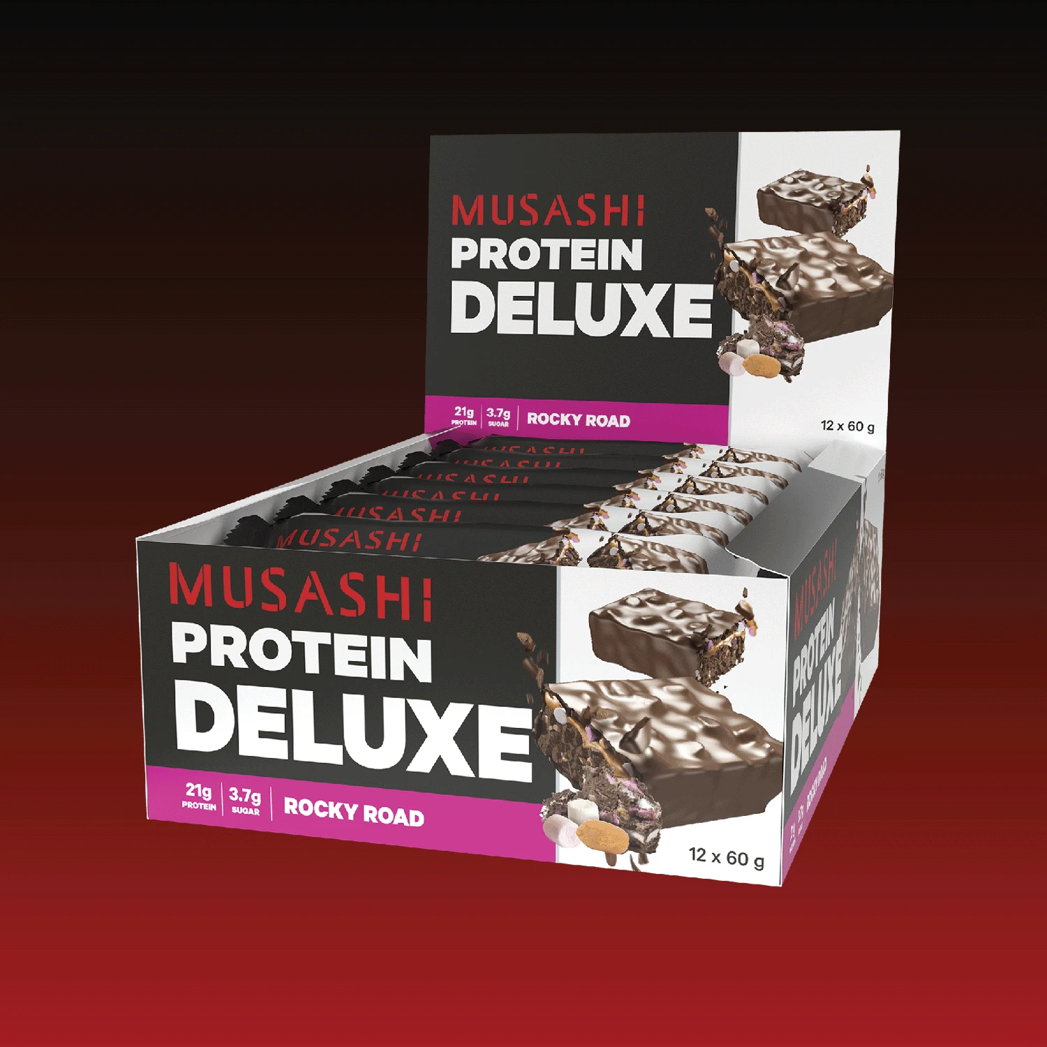 Musashi Protein Deluxe, 1 bar (60 g), Rocky Road