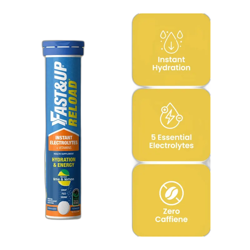 Fast&Up Reload Electrolytes Effervescent Tablets 20 tabs, Lime and Lemon
