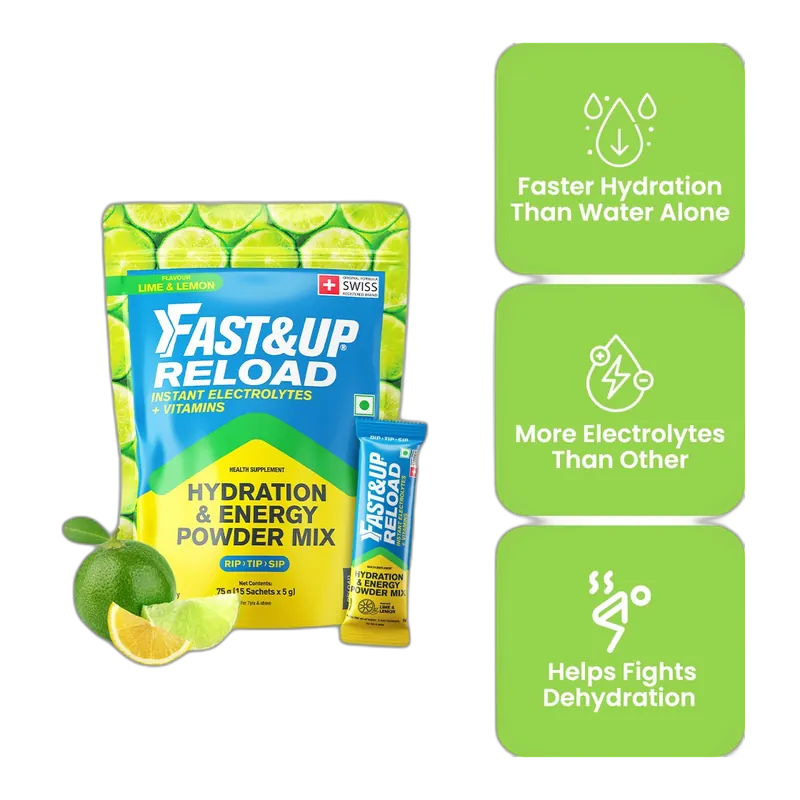 Fast&Up Reload Electrolytes Stick Pack 15 sachets, Lime and Lemon