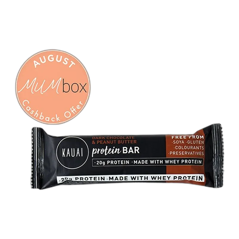 Kauai Protein Bar 12 x 75 g, Dark Chocolate and Peanut Butter