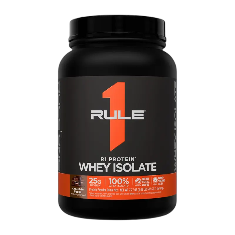 Rule 1 Whey Protein Isolate 1 lb, Chocolate Fudge