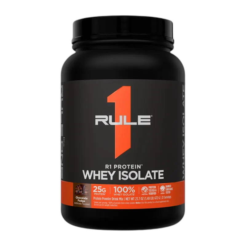 Rule 1 Whey Protein Isolate 2 lb, Chocolate Fudge