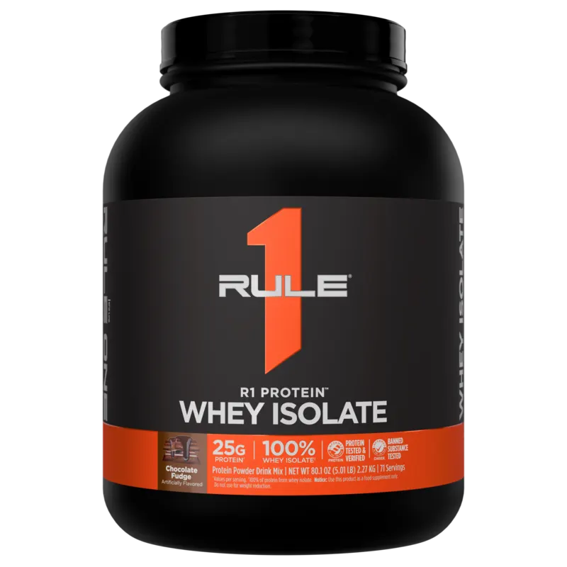 Rule 1 Whey Protein Isolate 5 lb, Chocolate Fudge