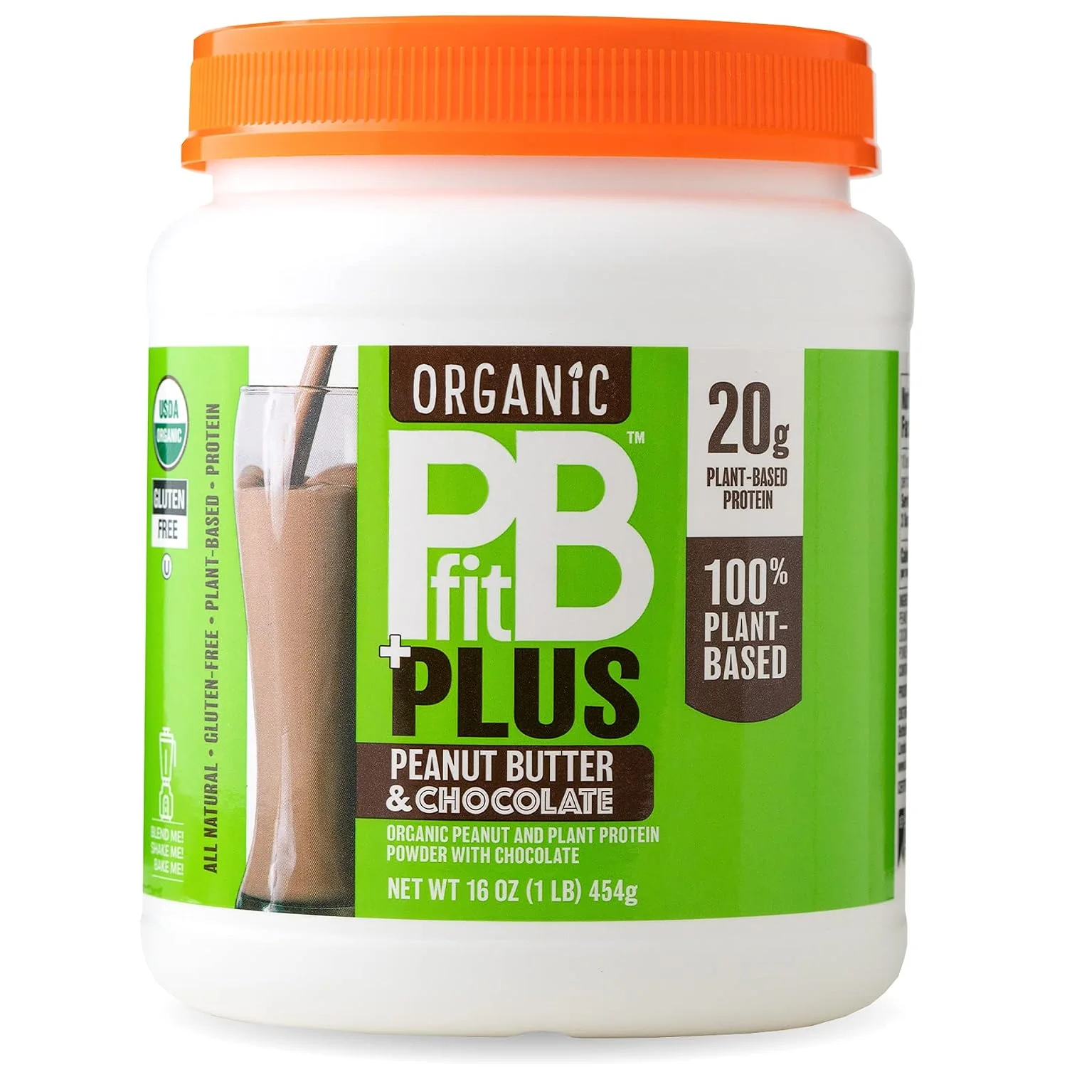 PBfit Organic Vegan Plus 1 lb, Chocolate thumbnail 2