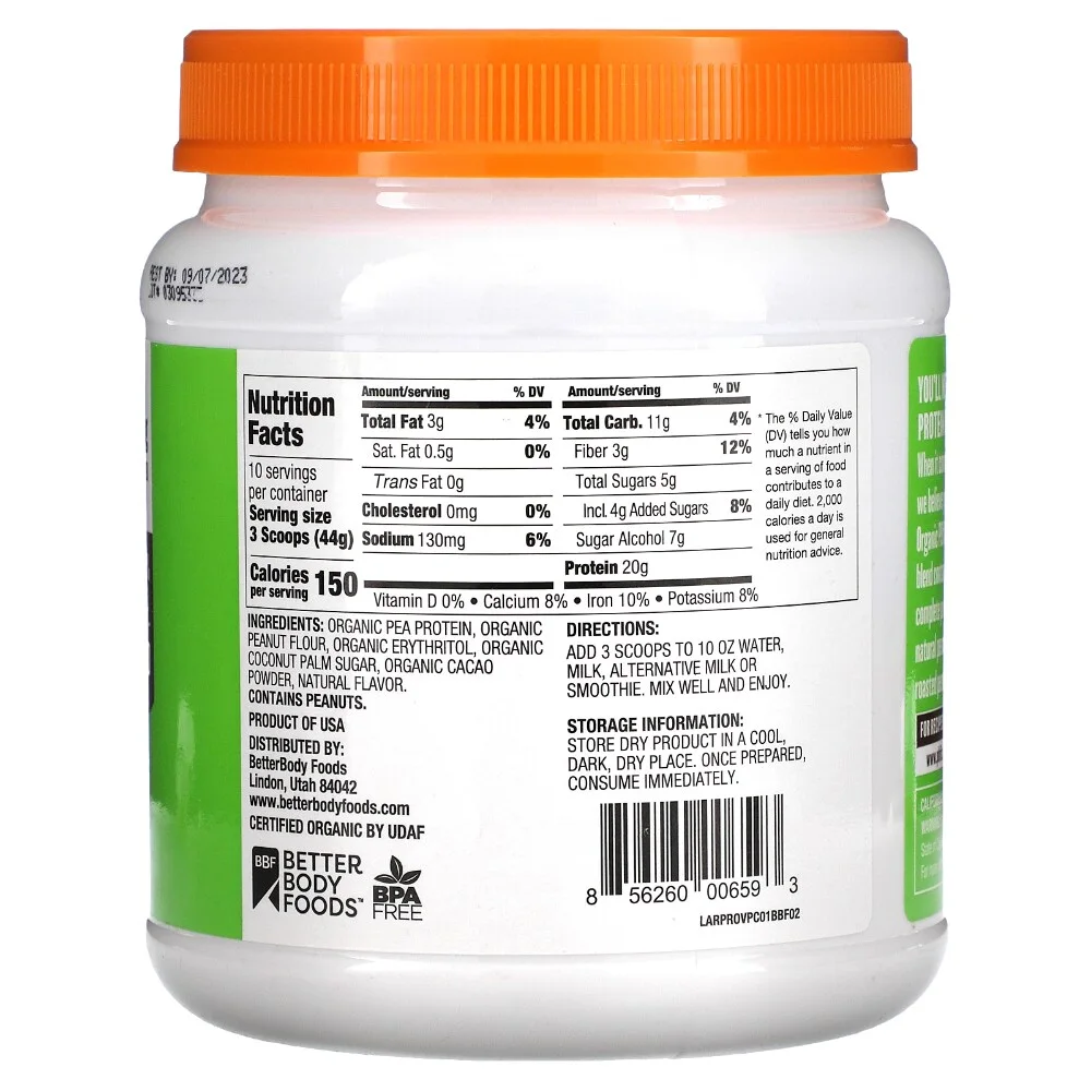 PBfit Organic Vegan Plus 1 lb, Chocolate thumbnail 3