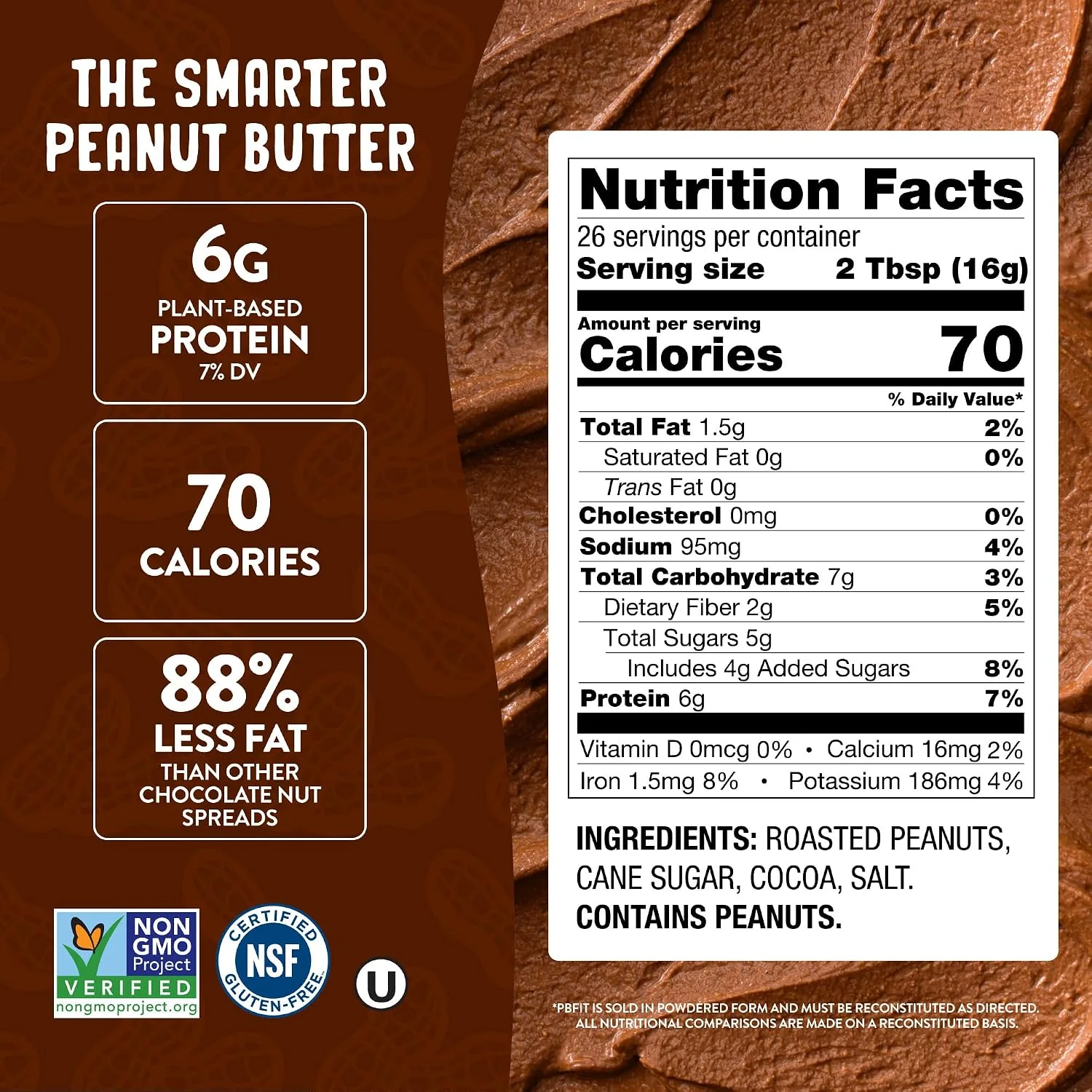 PBfit Peanut Butter Powder 15 oz, Chocolate thumbnail 3