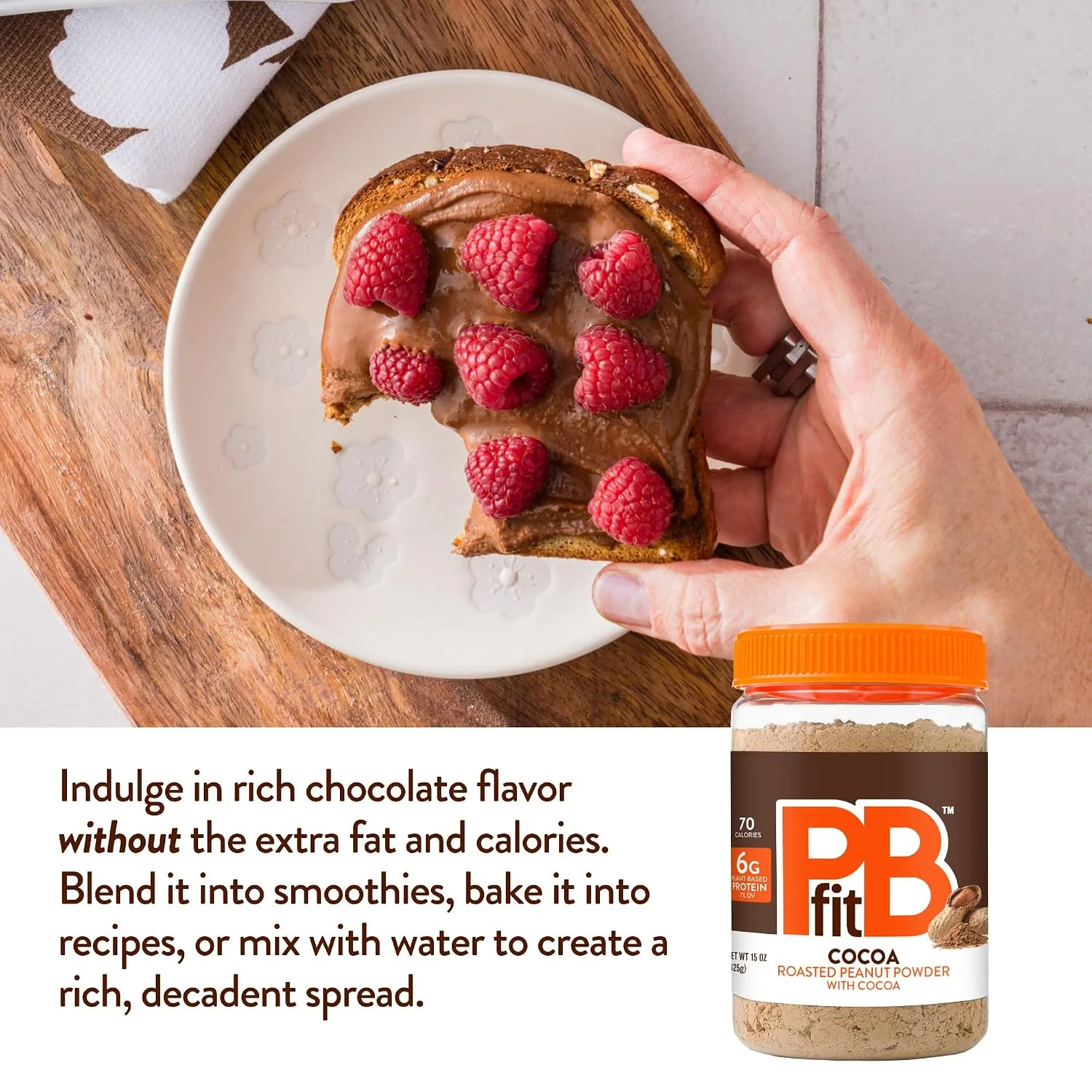 PBfit Peanut Butter Powder 15 oz, Chocolate thumbnail 4