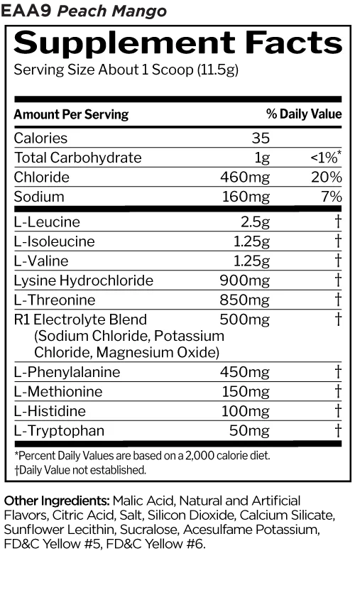Rule 1 Essential Amino 9 345 g, Peach Mango thumbnail 2