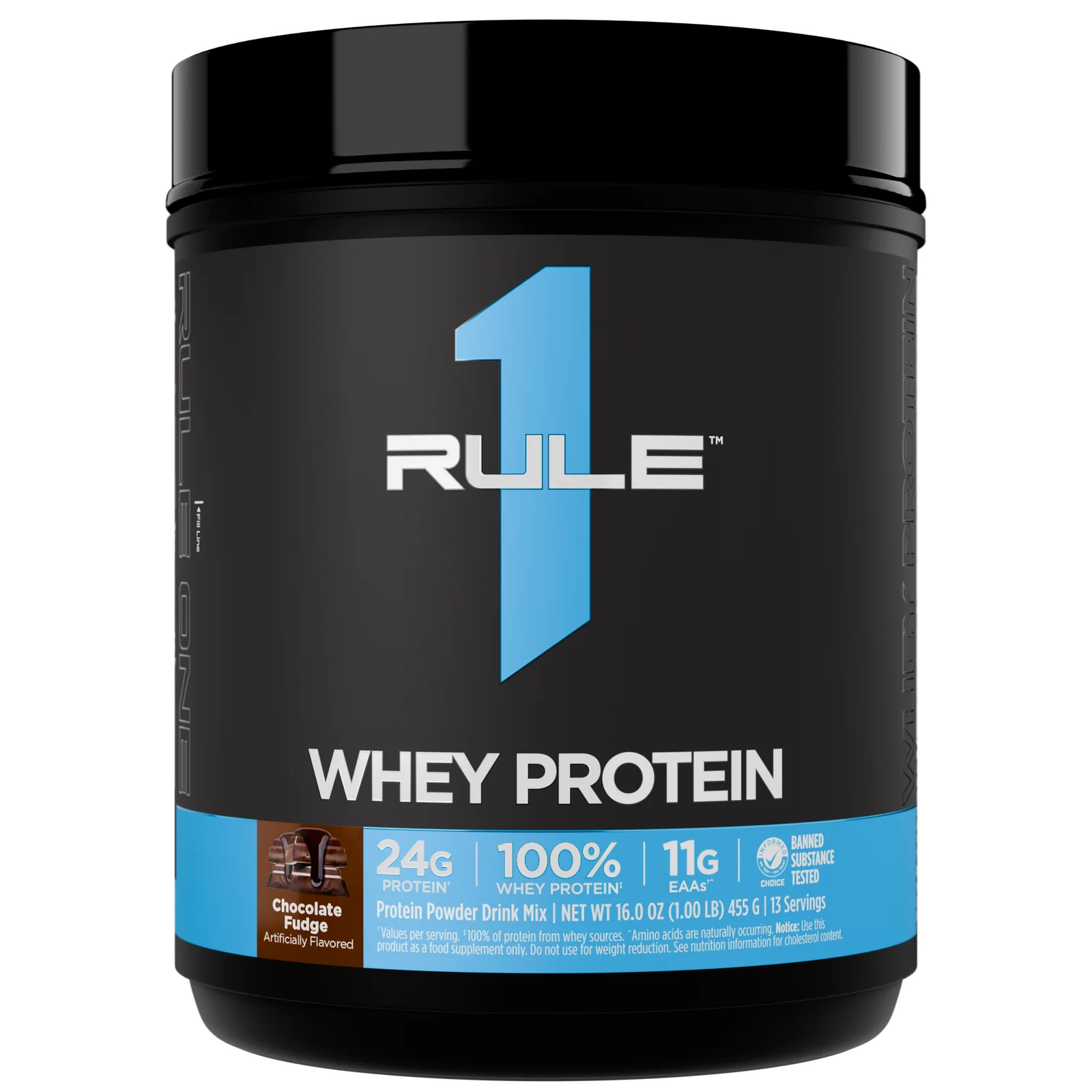 Rule 1 Whey Protein Blend 1 lb, Chocolate Fudge thumbnail 3