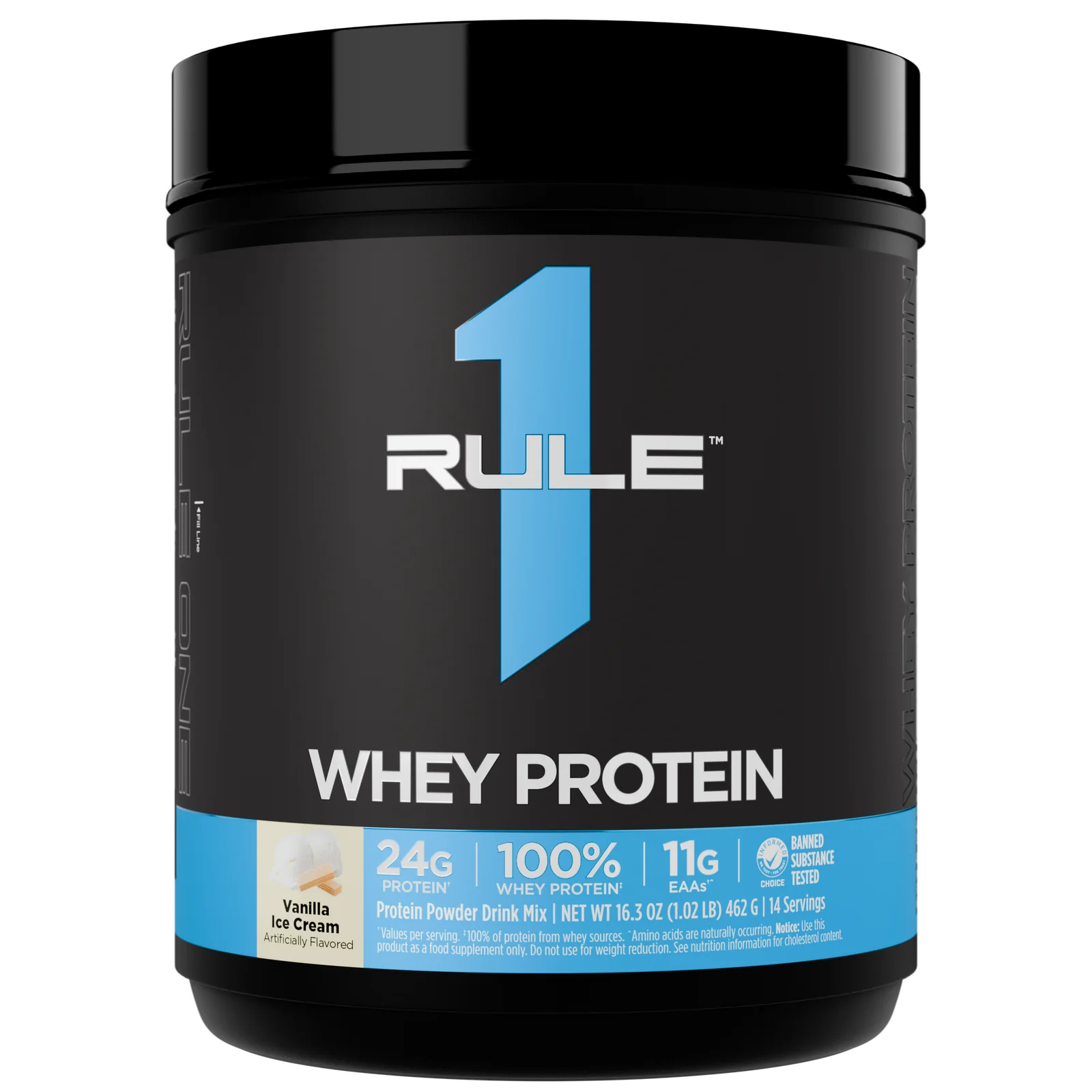 Rule 1 Whey Protein Blend 1 lb, Vanilla Ice Cream thumbnail 3