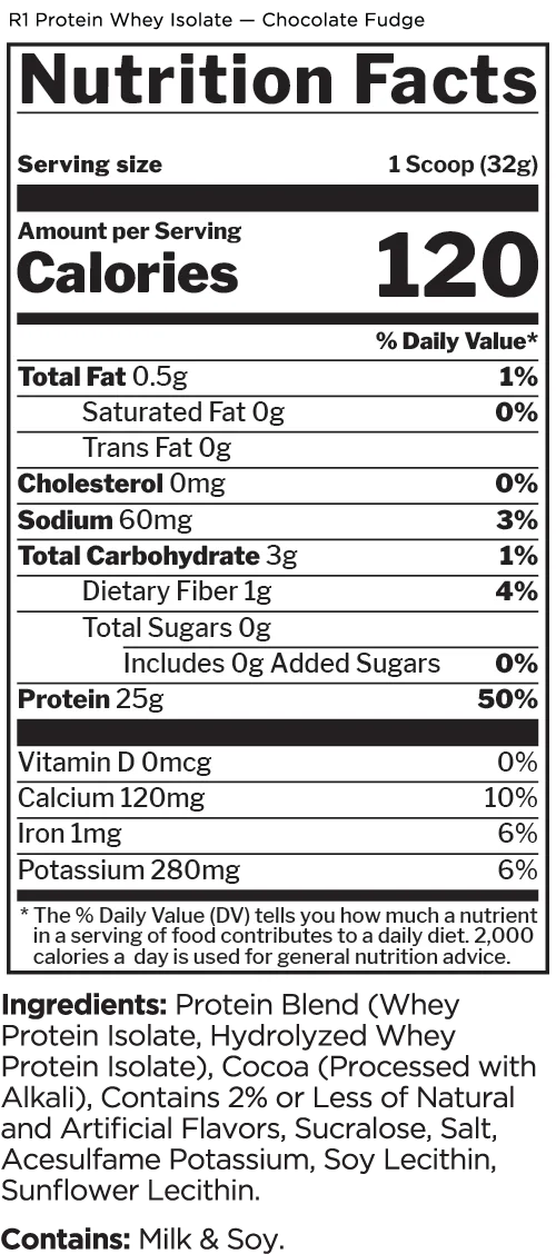 Rule 1 Whey Protein Isolate 1 lb, Chocolate Fudge thumbnail 2