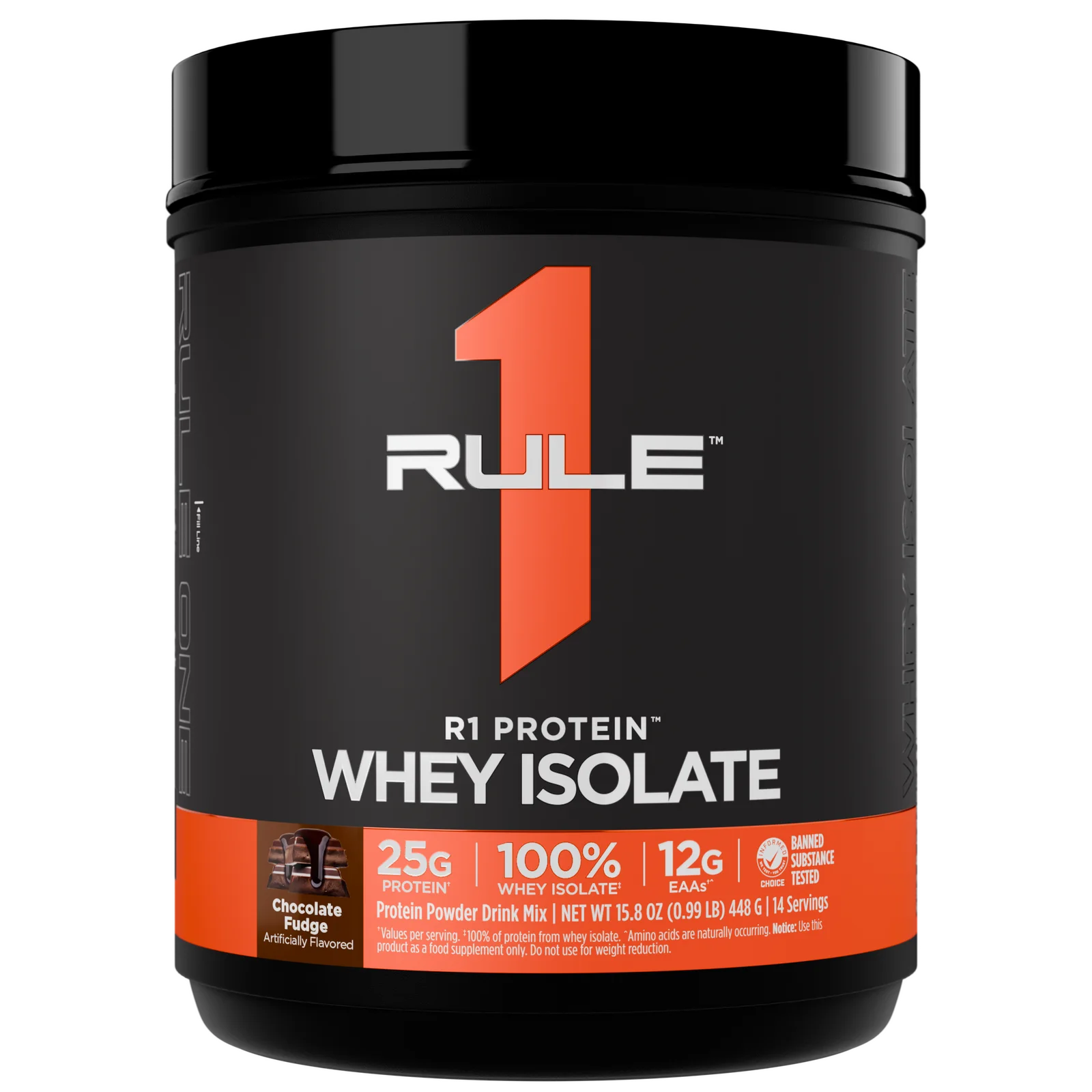 Rule 1 Whey Protein Isolate 1 lb, Chocolate Fudge thumbnail 3