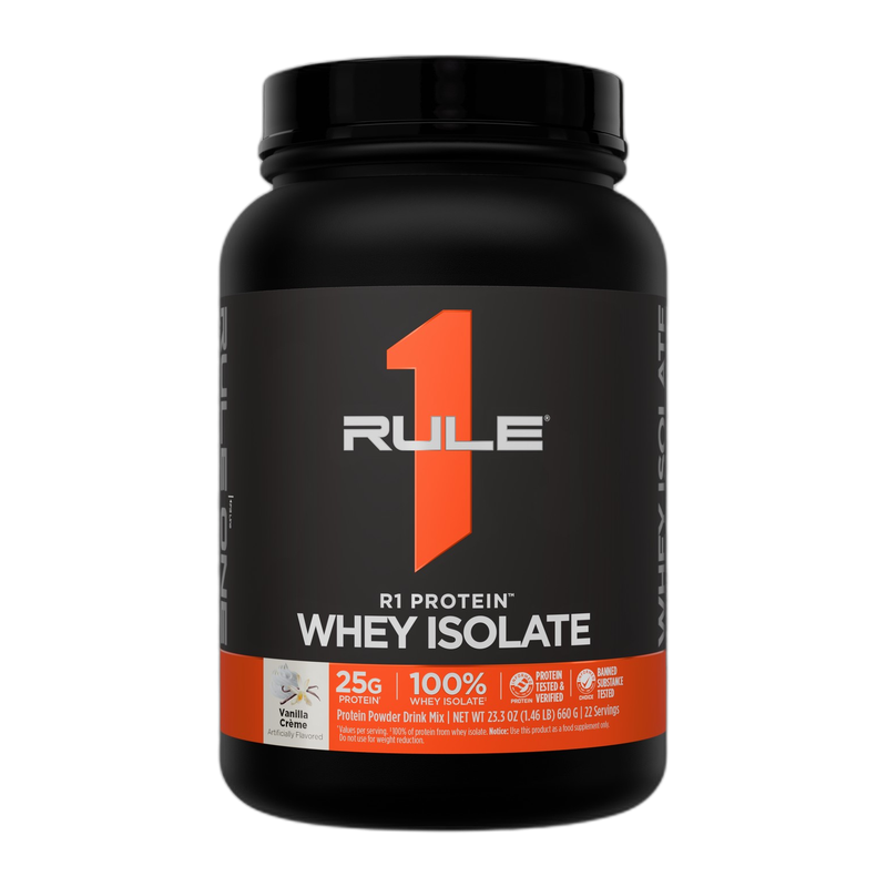Rule1 Whey Protein Isolate 1lb - Vanilla Crème