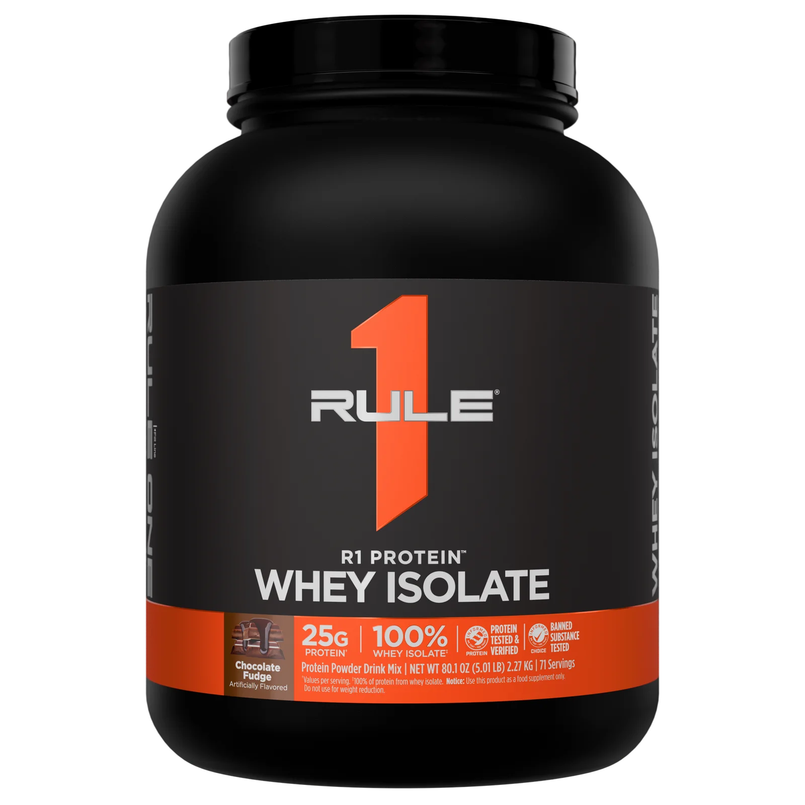 Rule 1 Whey Protein Isolate 5 lb, Chocolate Fudge thumbnail 3
