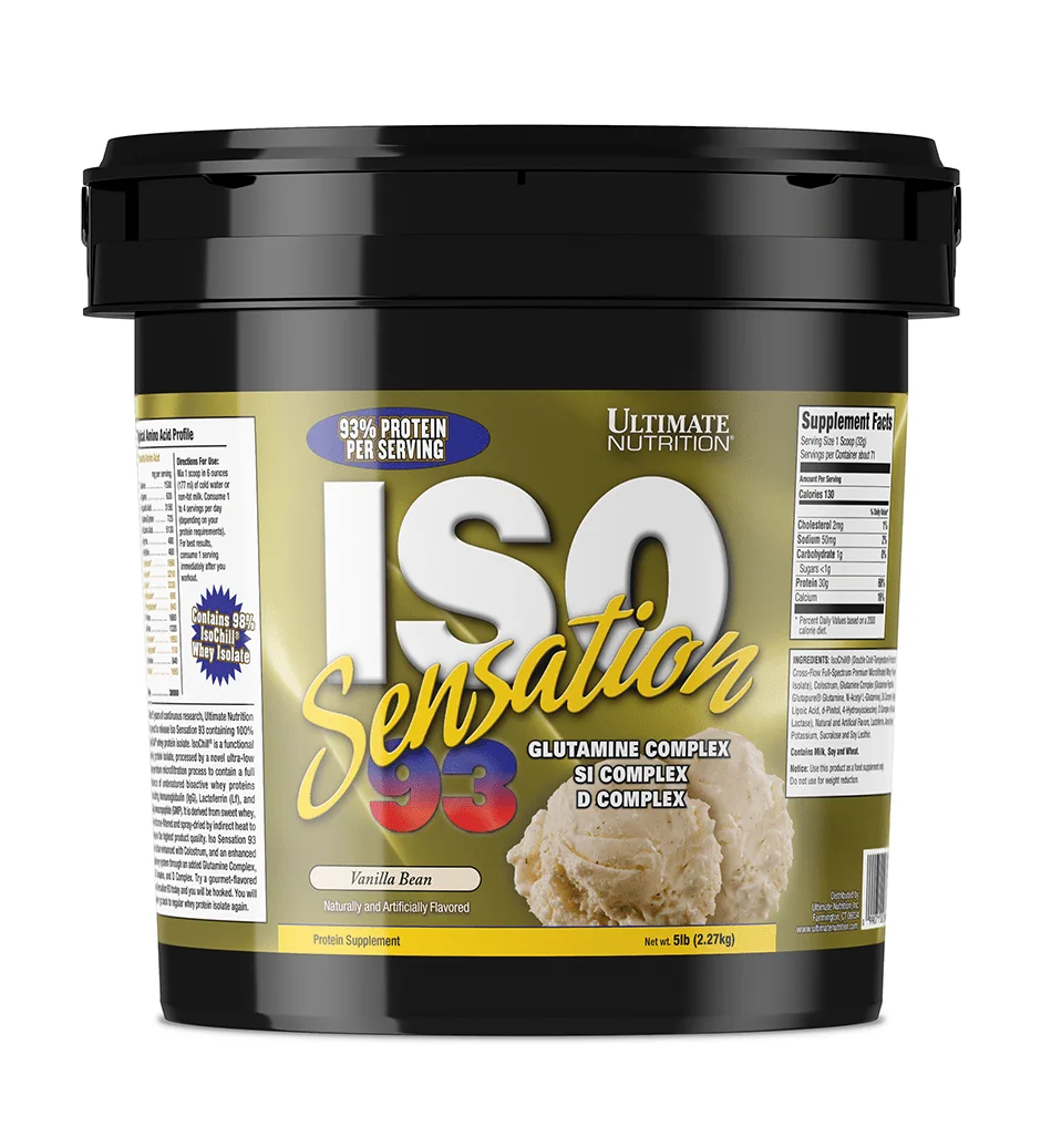 Ultimate Nutrition Iso Sensation 93 5 lb, Vanilla Bean thumbnail 2