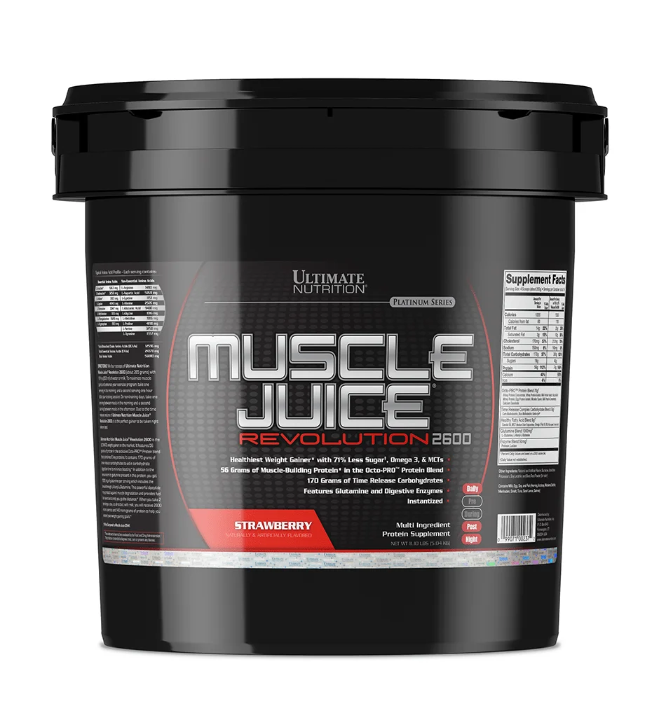Ultimate Nutrition Muscle Juice Mass Gainer 11 lb, Strawberry thumbnail 2
