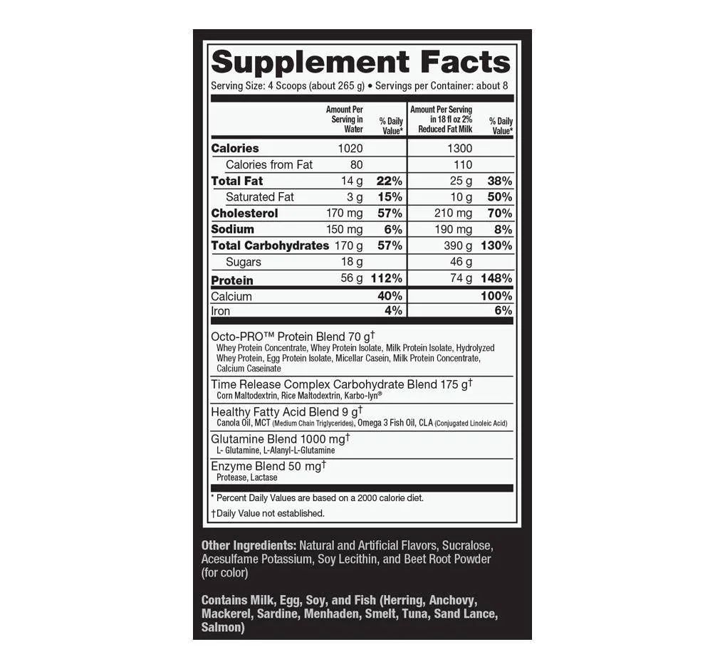 Ultimate Nutrition Muscle Juice Mass Gainer 11 lb, Strawberry thumbnail 3