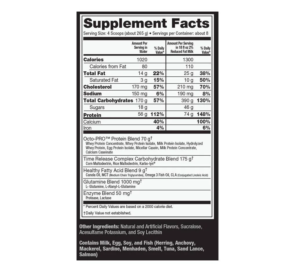 Ultimate Nutrition Muscle Juice Mass Gainer 11 lb, Vanilla thumbnail 3