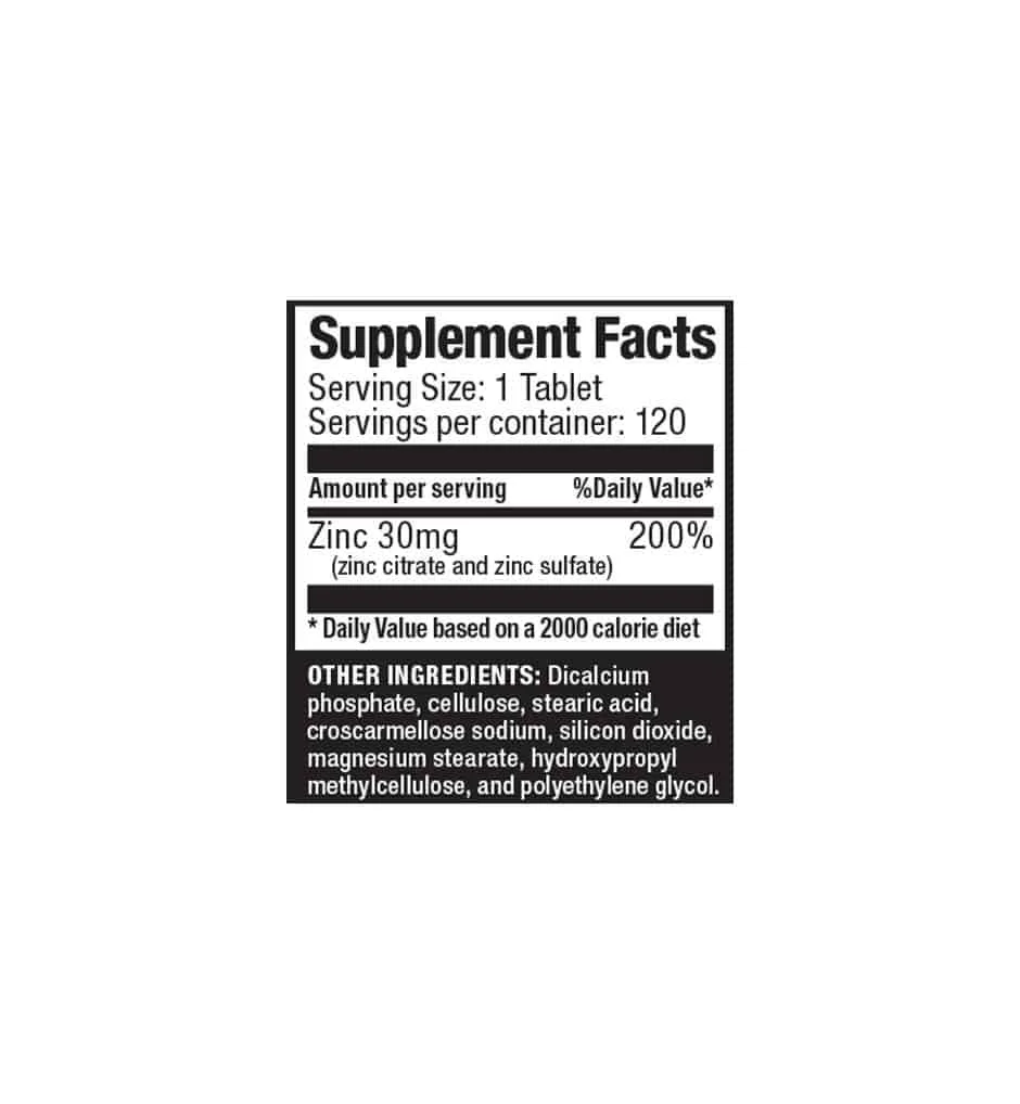 Ultimate Nutrition Zinc 30 mg 120 tabs thumbnail 3
